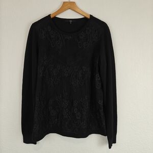 Tibi New York Wool Mesh Lace Light Weight Sweater Size Medium